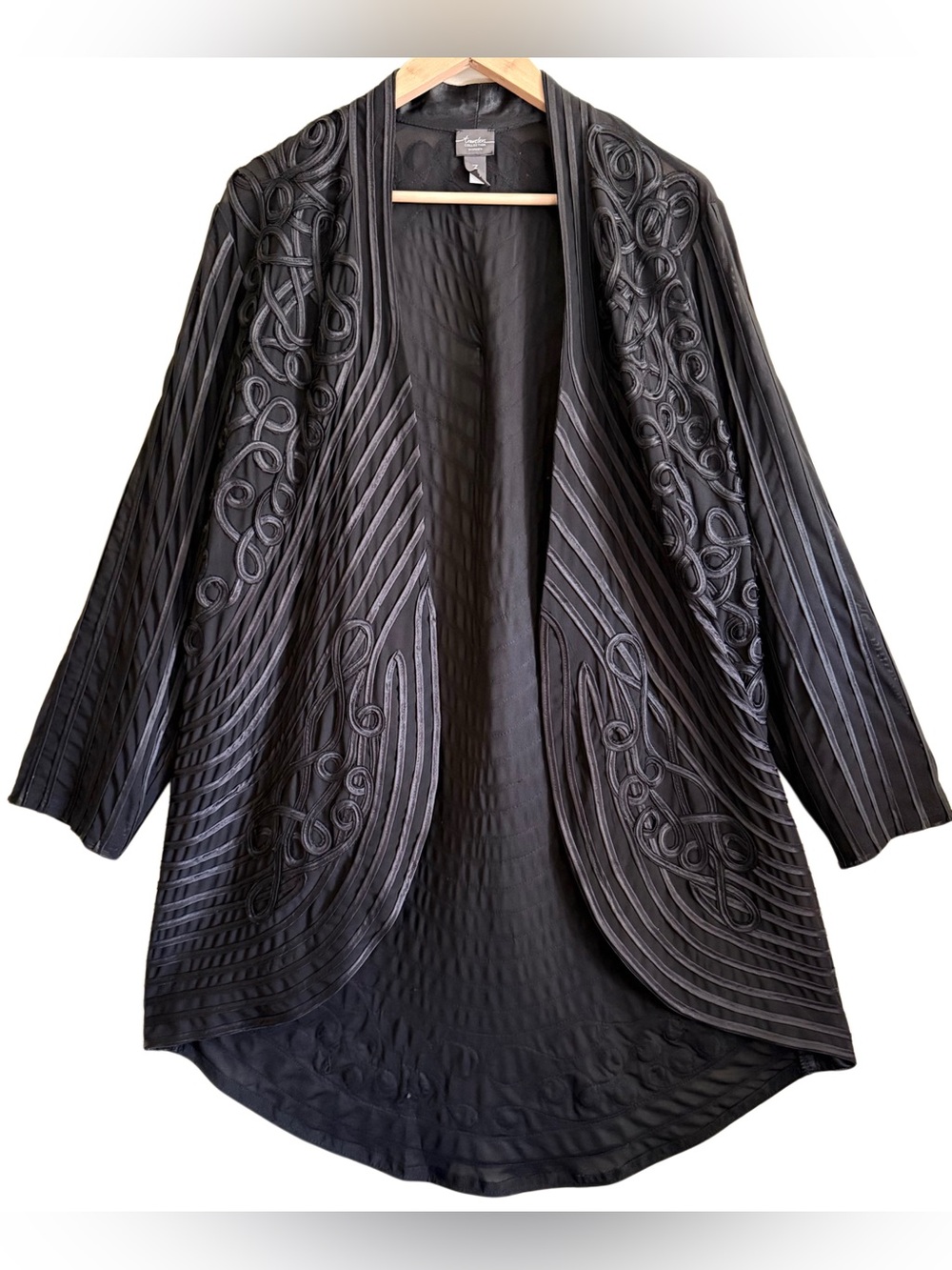 Travelers By Chico’s Elegant Feminine Embroidered Semi-Sheer Duster Jacket 3(XL)